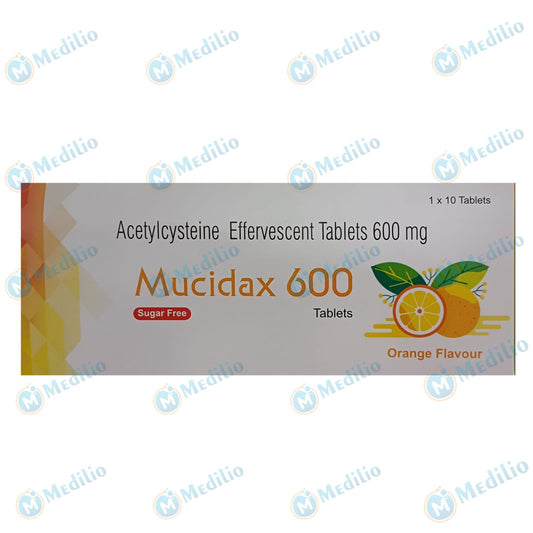 MUCIDAX 600 TABLET SUGAR FREE 1*10 TAB