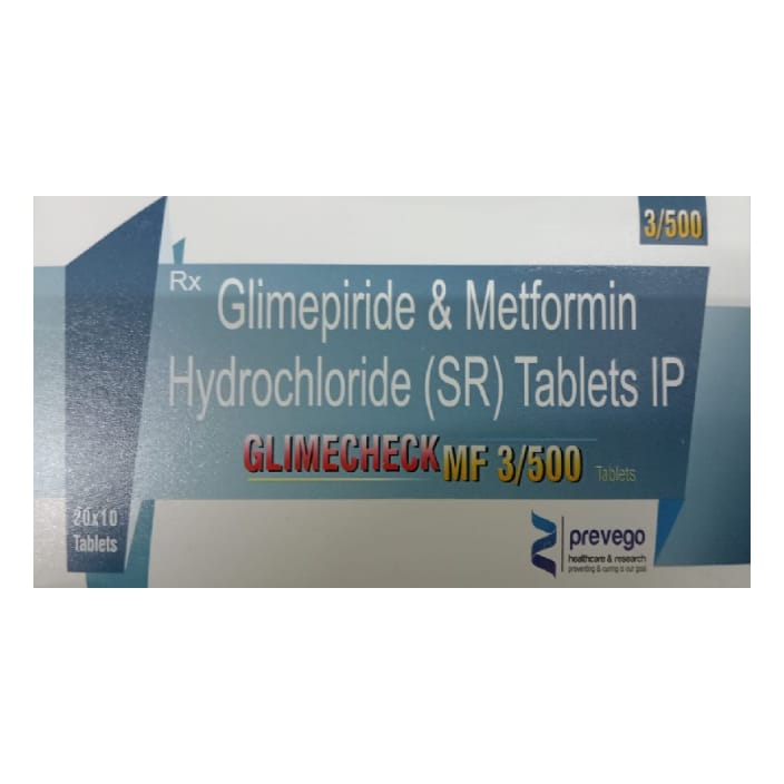 GLIMECHECK MF 3/500 TABLET 1*10 TAB