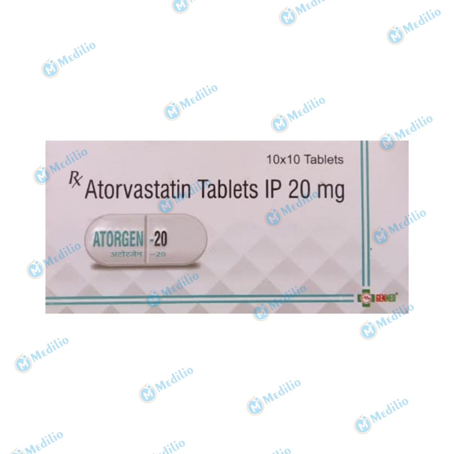 ATORGEN-20 MG 1*10 TAB