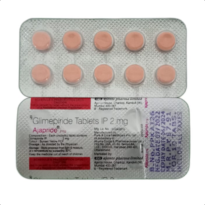 AJAPRIDE 2 MG TABLET 1*10 TAB