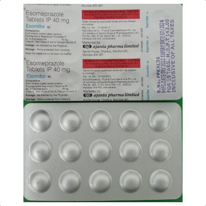 ESOMIFOR 40 MG TABLET 1*15 TAB