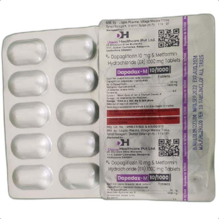 DAPADAX M-10/1000 MG TABLET 1*10 TAB