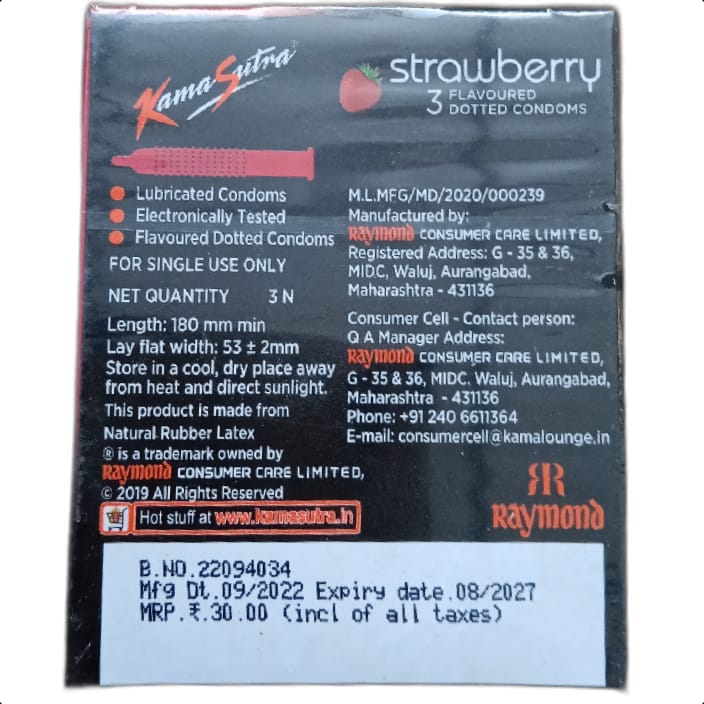 KS CONDOMS (3)STRAWBERRY 1*3 PCS