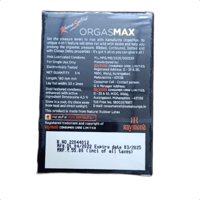 KS CONDOMS (3)ORGASMAX 1*3 PCS