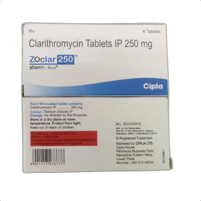 ZOCLAR 250 TABLET 1*4 TAB