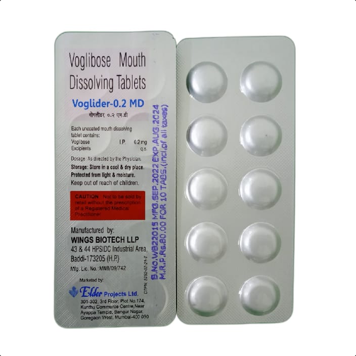 VOGLIDER 0.2 MD TABLET 1*10 TAB