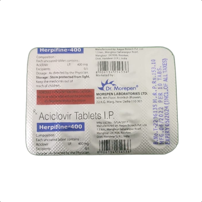 HERPIFINE 400 TABLET 1*10 TAB